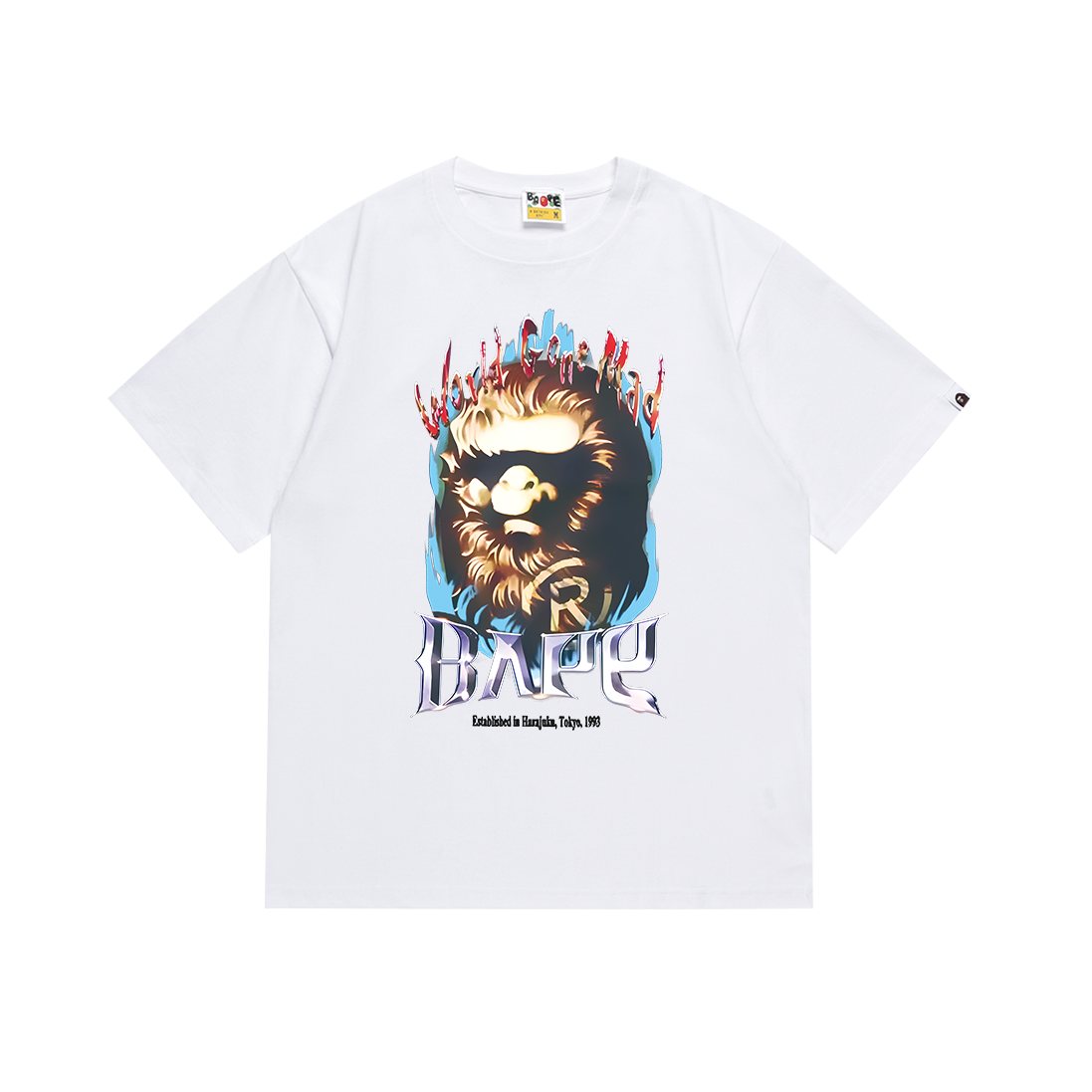 BAPE Flaming Ape Graphic T-Shirt — front
