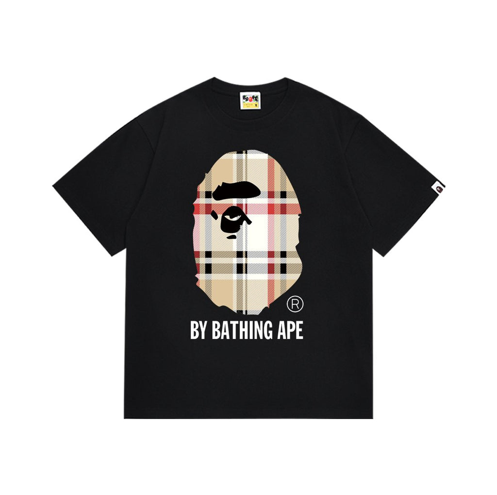 BAPE Check Ape-Face Graphic T-Shirt — front