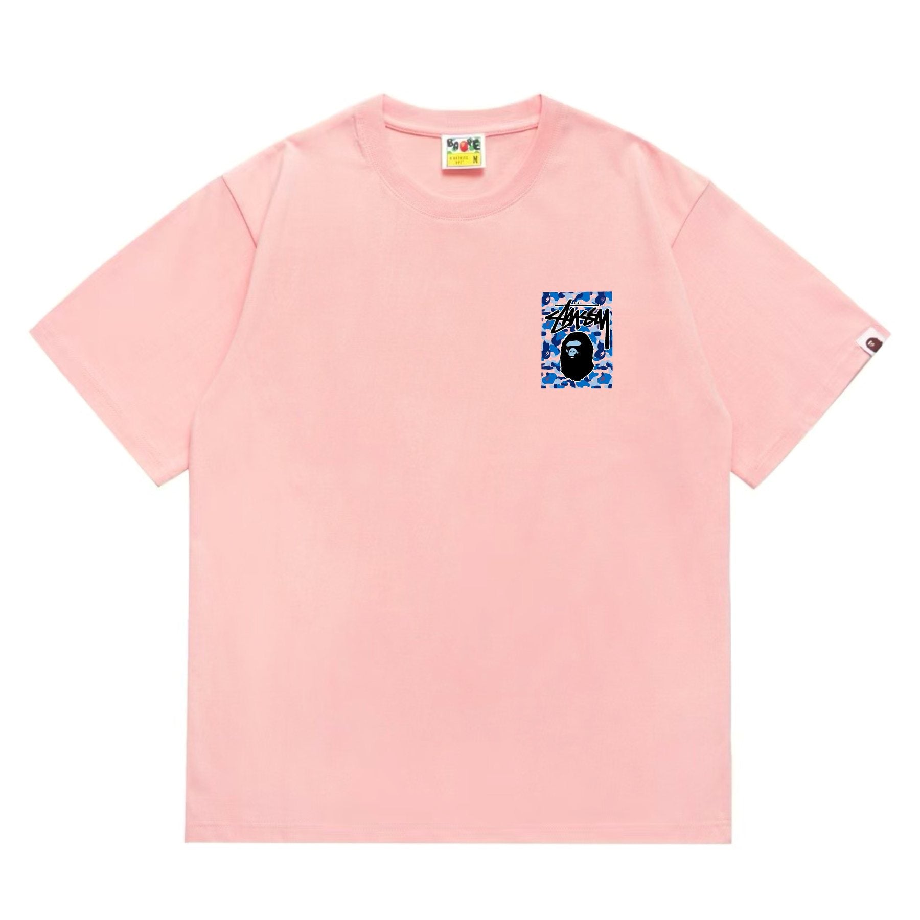 BAPE Blue Camo Black Ape Graphic T-Shirt — front