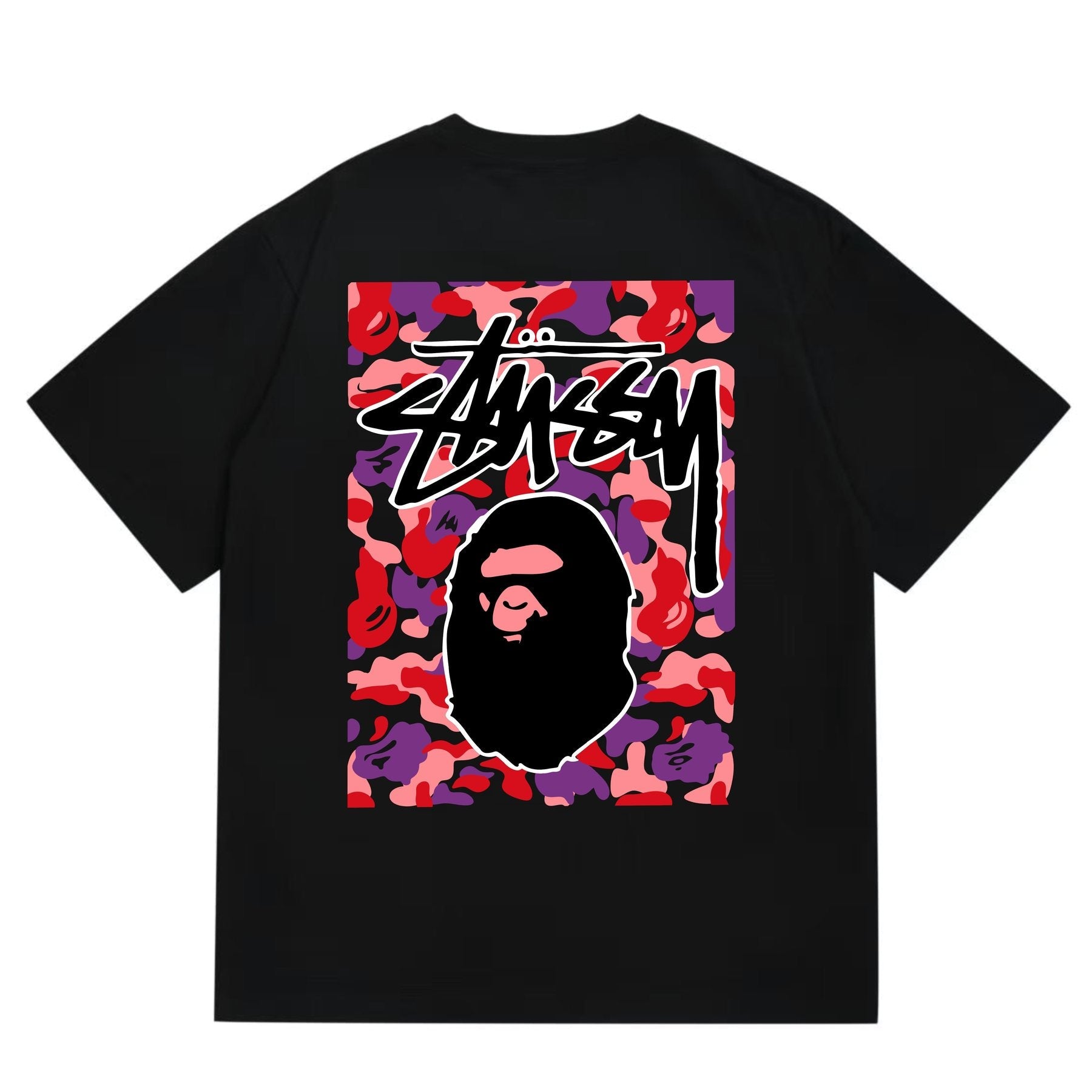BAPE Warm Camo Black Ape Graphic T-Shirt — back