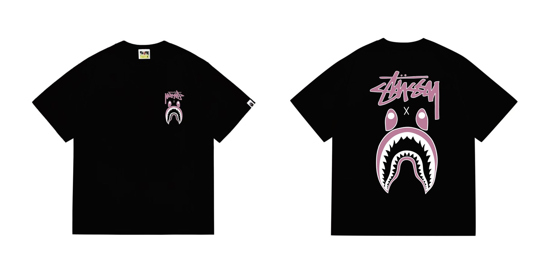 BAPE Contrast Shark Wordmark Graphic T-Shirt — comparison