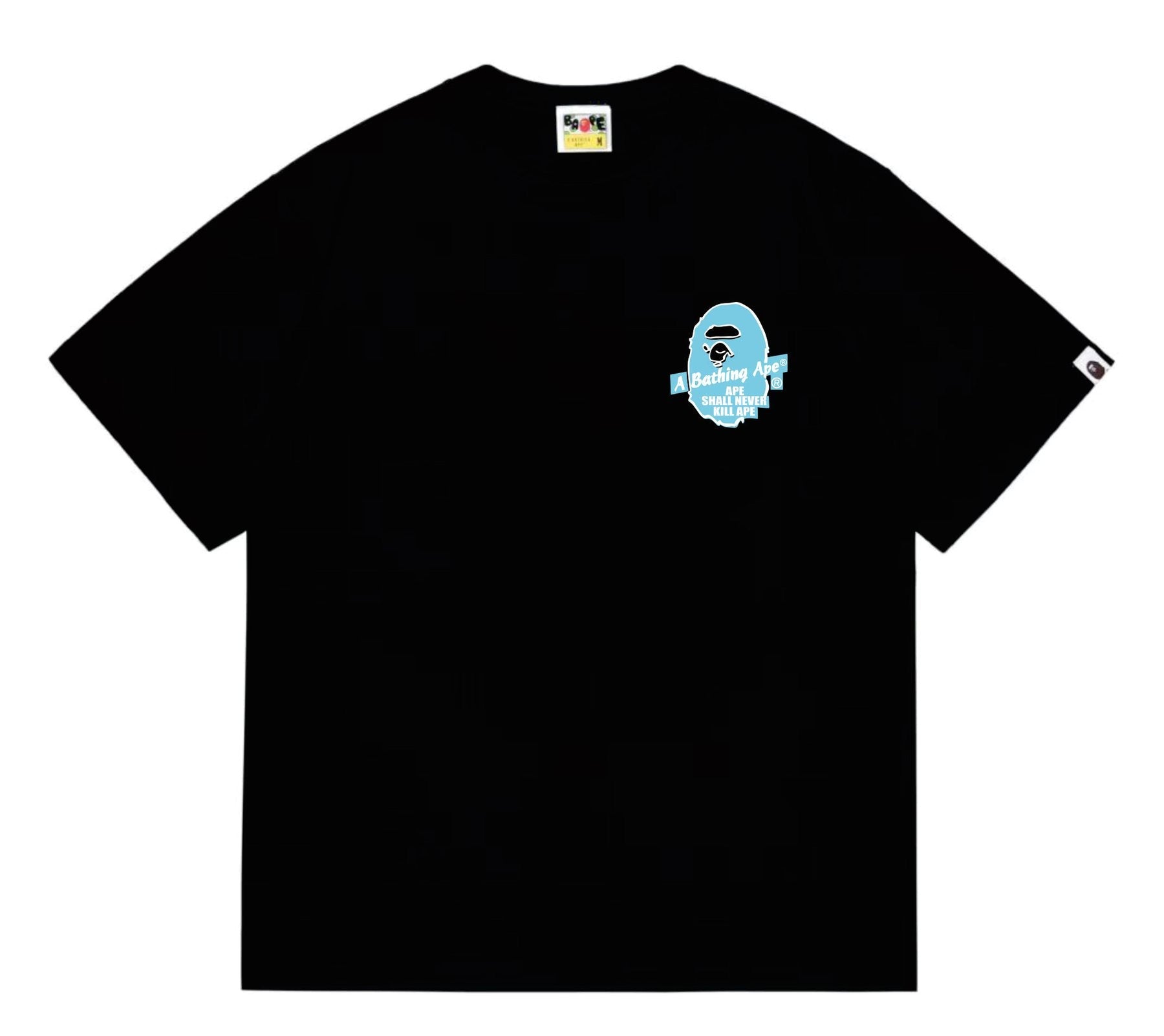 BAPE Blue Accent Camo Ape Circle Graphic T-Shirt — front