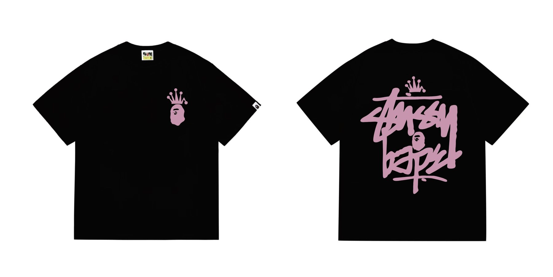 BAPE Crowned Ape Back Graphic Short-Sleeve T-Shirt — front