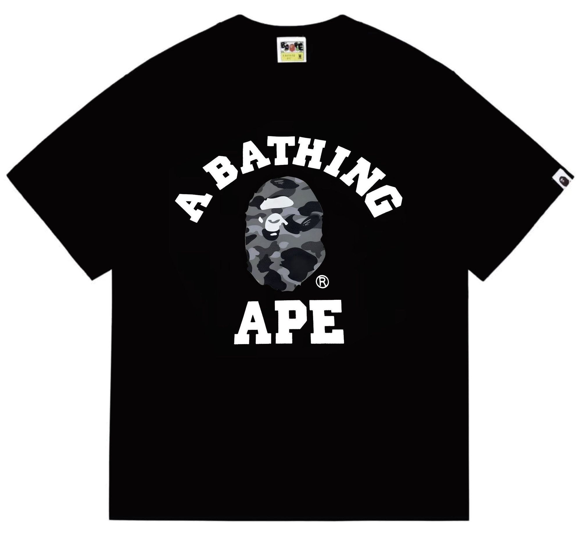 BAPE Grey Camo Ape Head Graphic T-Shirt — front