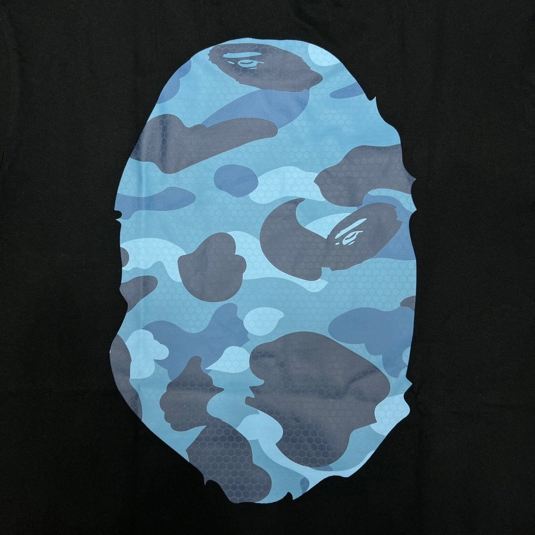 BAPE Blue Camo Ape Head Graphic T-Shirt — detail