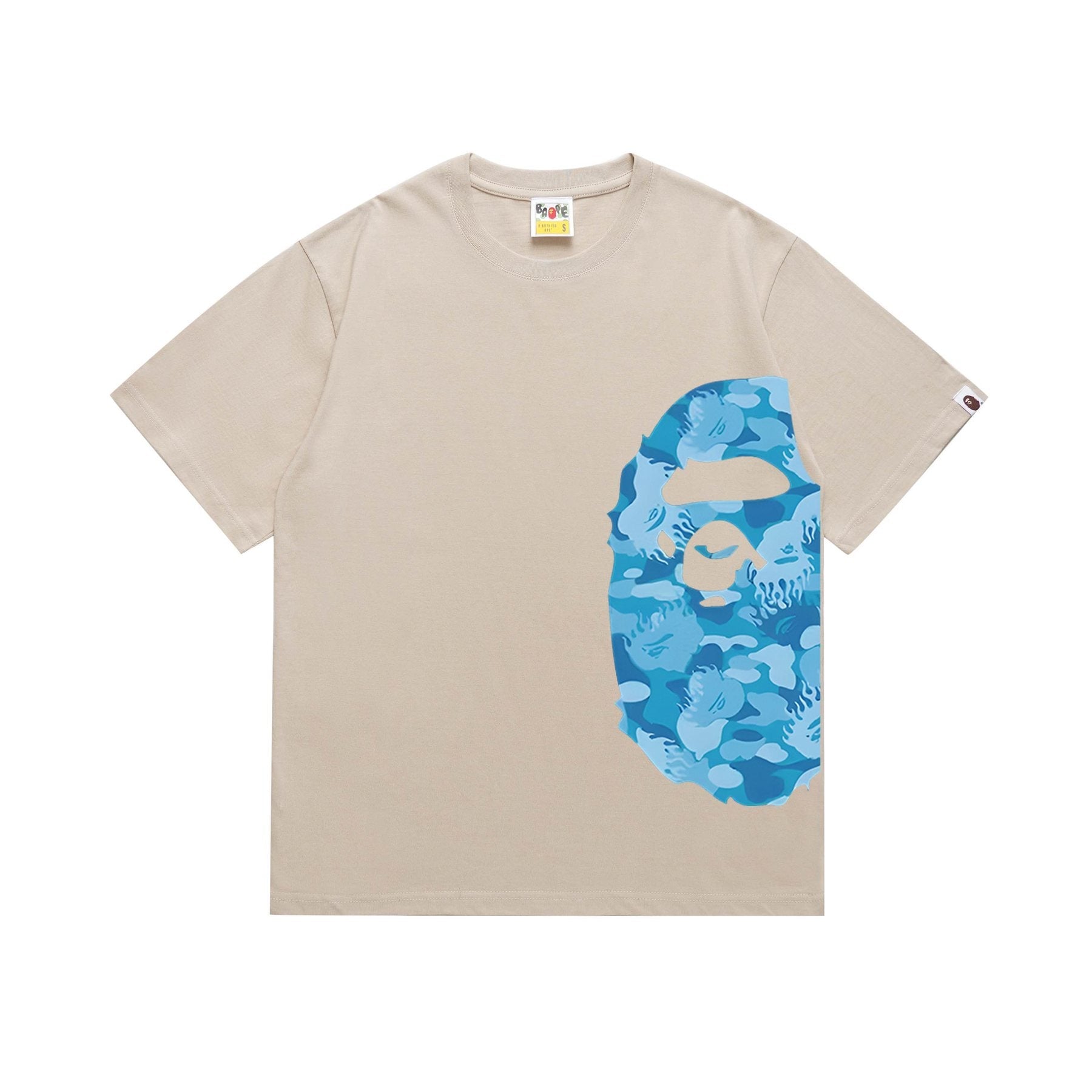BAPE Blue Ape-Head Side Graphic T-Shirt — front