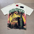 Godspeed Cream Sunset Car Graphic T-Shirt — hero