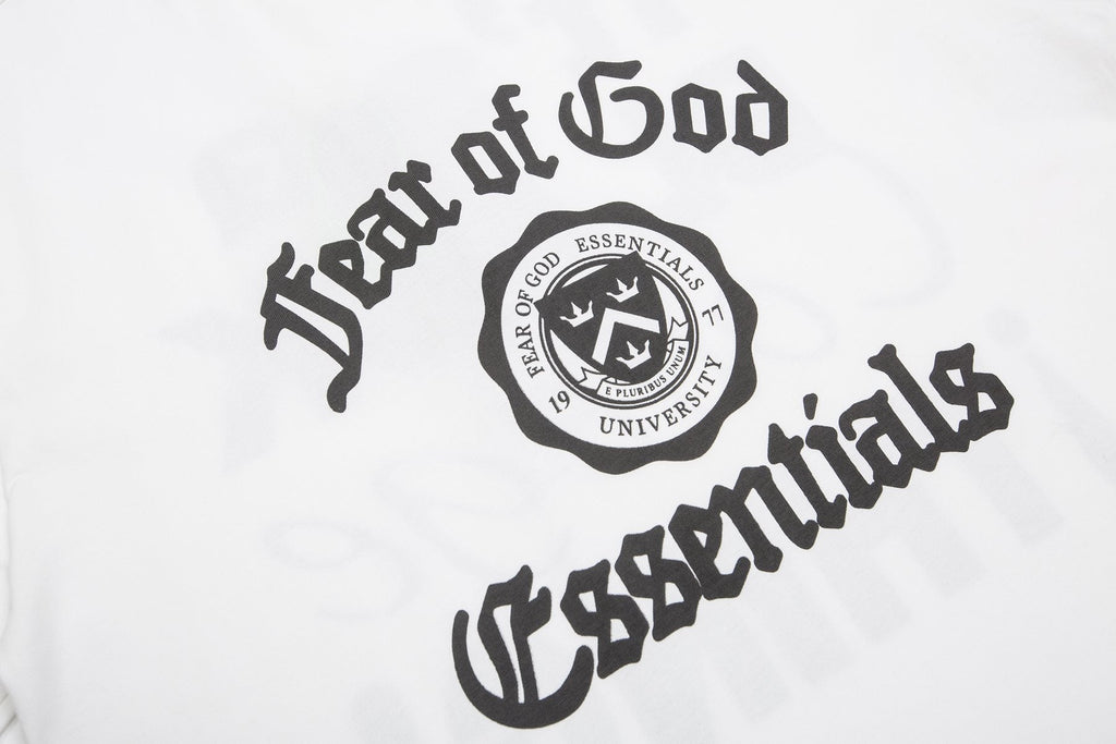 Fear of God Essentials Black College Graphic T-Shirt — detail