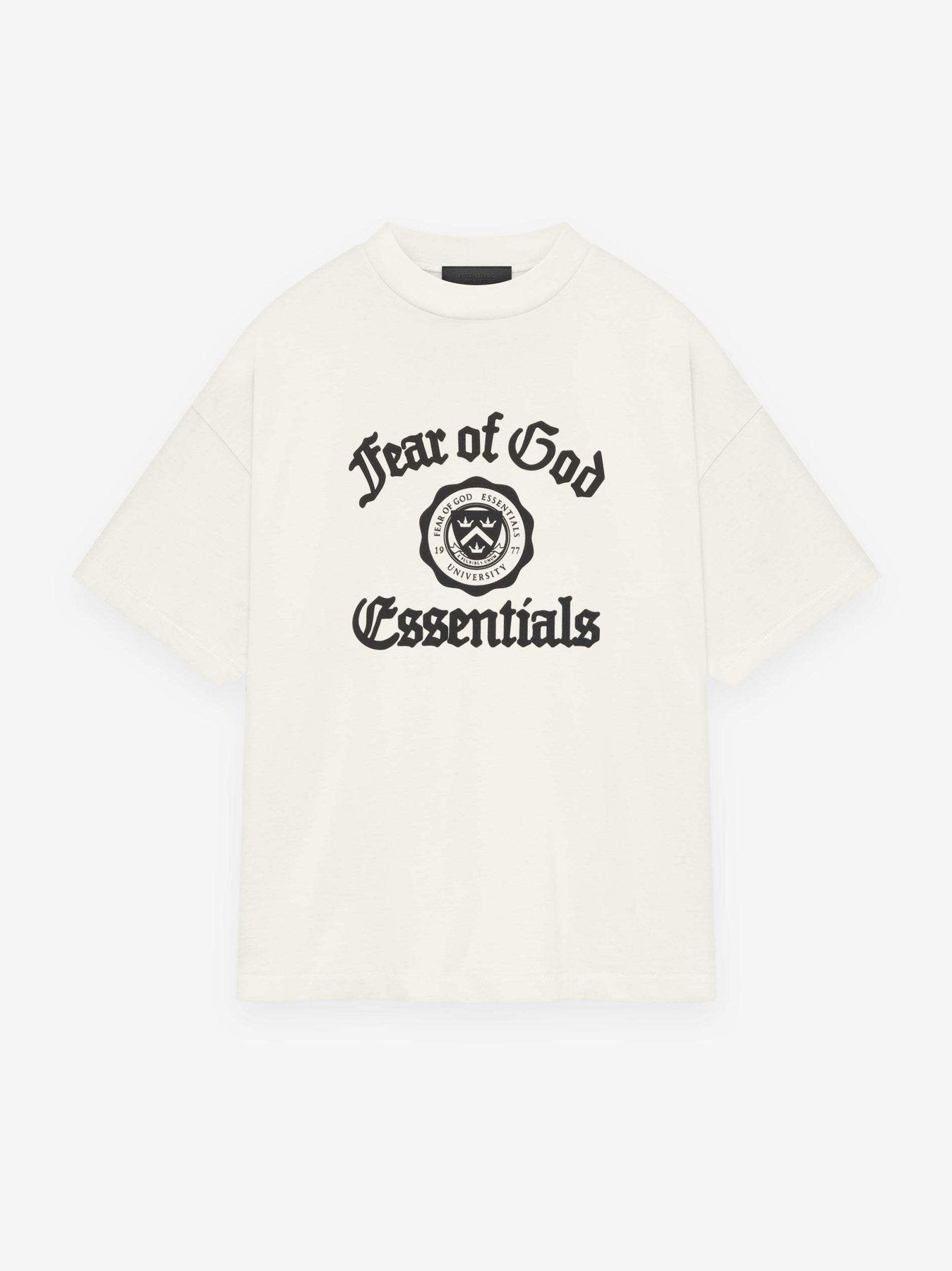 Fear of God Essentials Black College Graphic T-Shirt — front