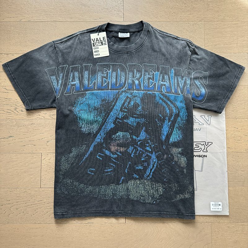 VALE USA Washed Black Graphic T-Shirt — context
