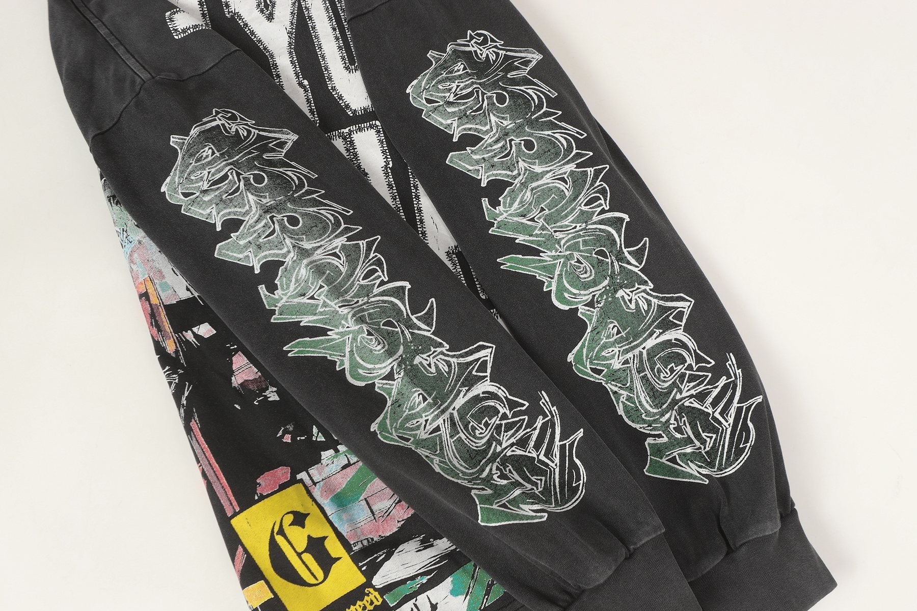 Godspeed Washed Black Skeleton Graphic Long-Sleeve T-Shirt — detail