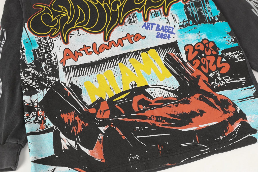 Godspeed Washed Black Rock Graphic Long-Sleeve T-Shirt — detail