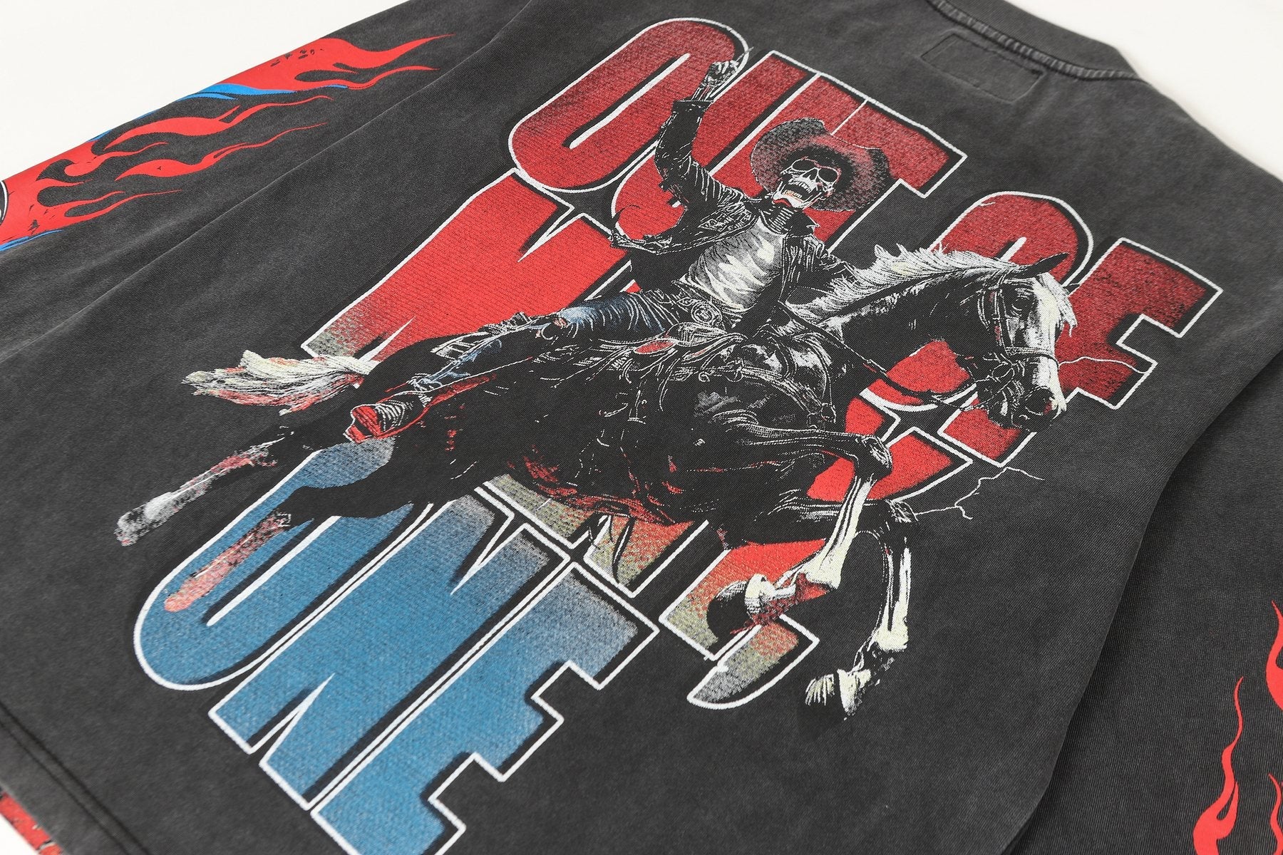 Godspeed Washed Black Cowboy Graphic Long-Sleeve T-Shirt — detail