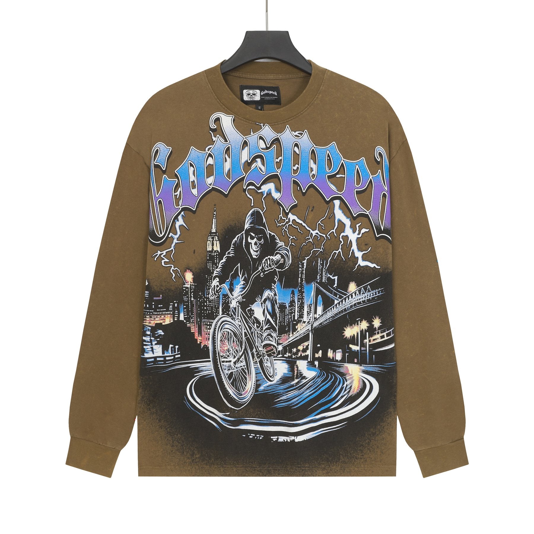 Godspeed Biker City Graphic Long-Sleeve T-Shirt — front
