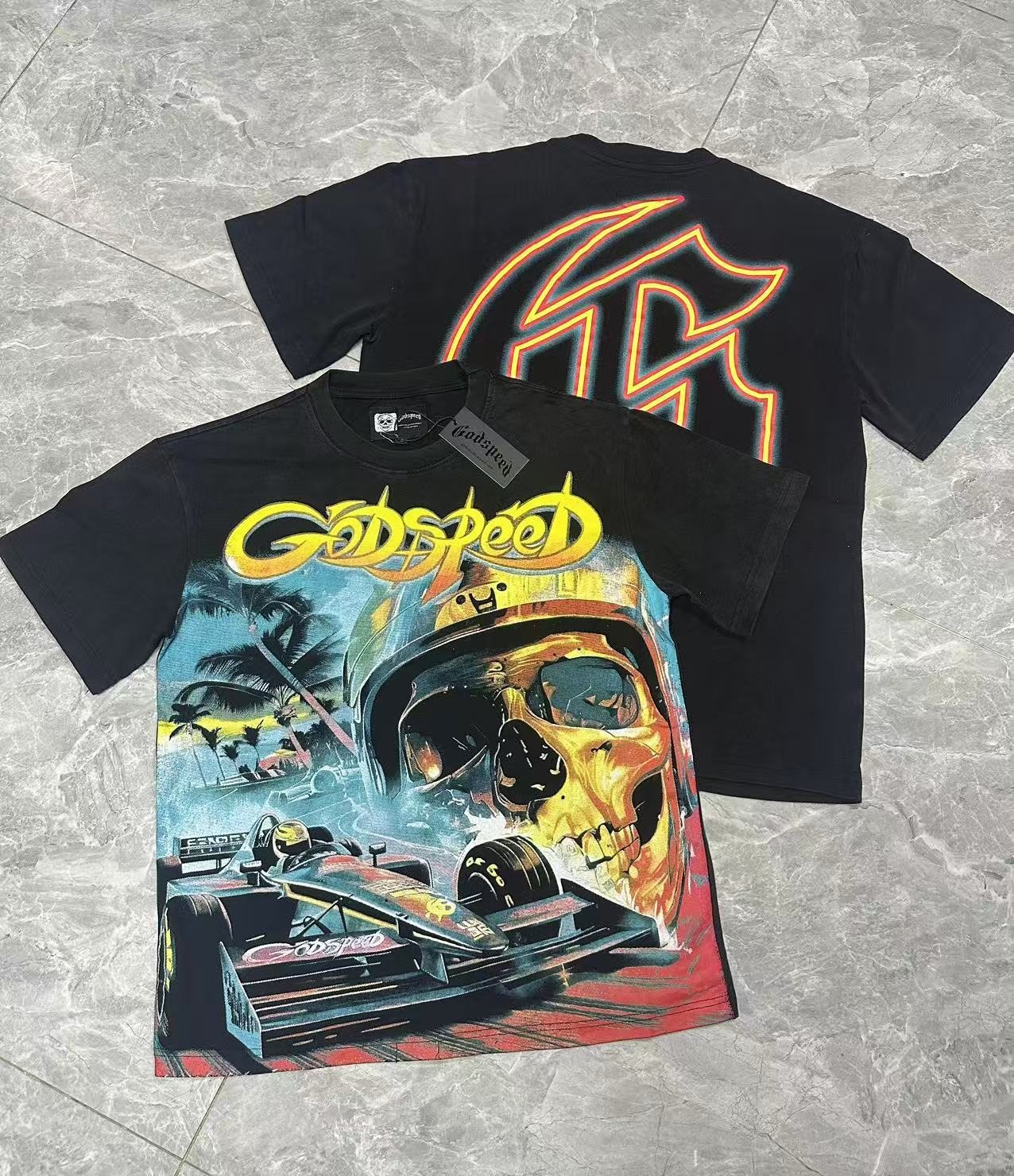 Godspeed Racing Skull Graphic T-Shirt — context