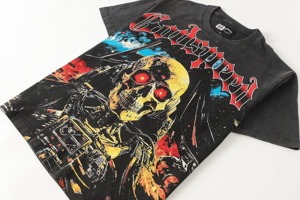 Godspeed Skull & City Back Graphic T-Shirt — front