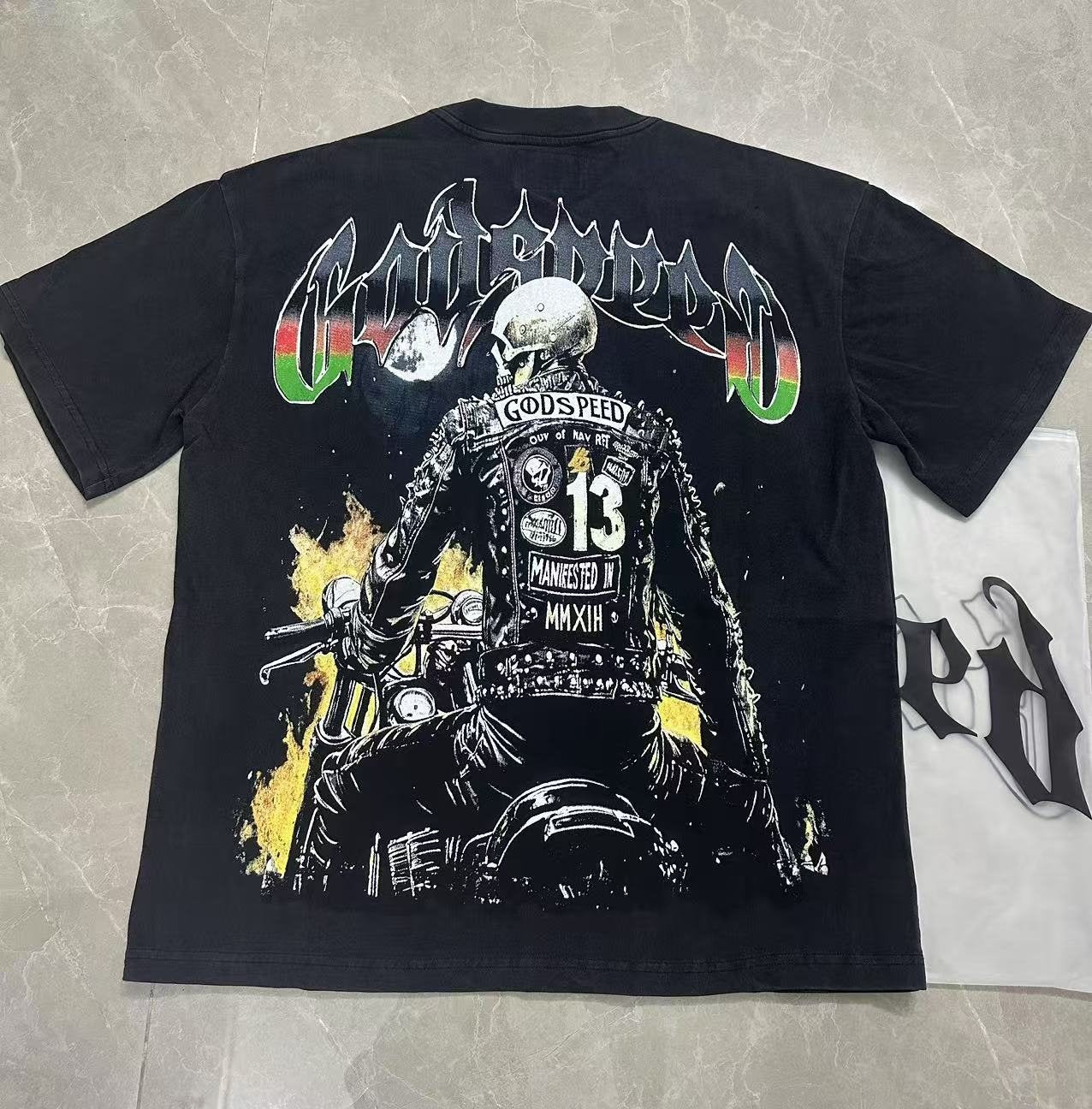 Godspeed Motorcycle Graphic Washed T-Shirt — context