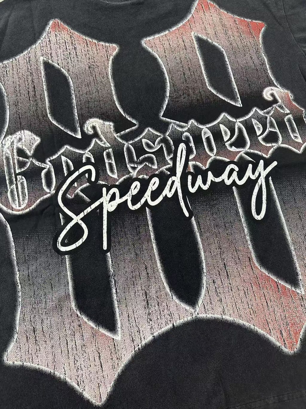 Godspeed Racing Team Washed Black Graphic T-Shirt — detail