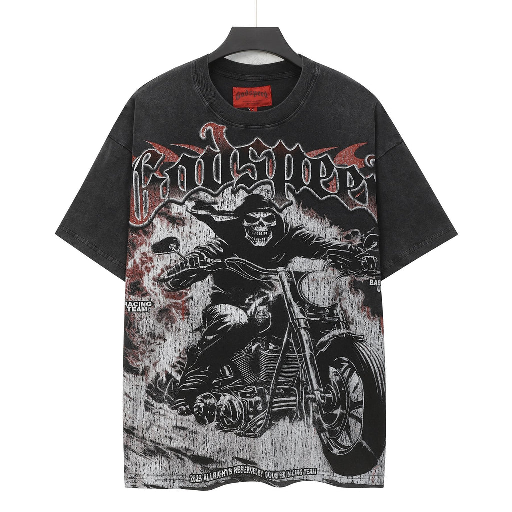 Godspeed Racing Team Washed Black Graphic T-Shirt — hero