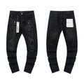 Purple Brand Black Paint-Splatter Distressed Jeans — hero