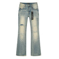 Purple Brand Light Blue Distressed Flared Jeans — front