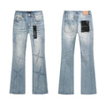 Purple Brand Star Embellished Light Blue Flared Jeans — hero