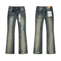 Purple Brand Blue Distressed Paint Splatter Jeans — hero
