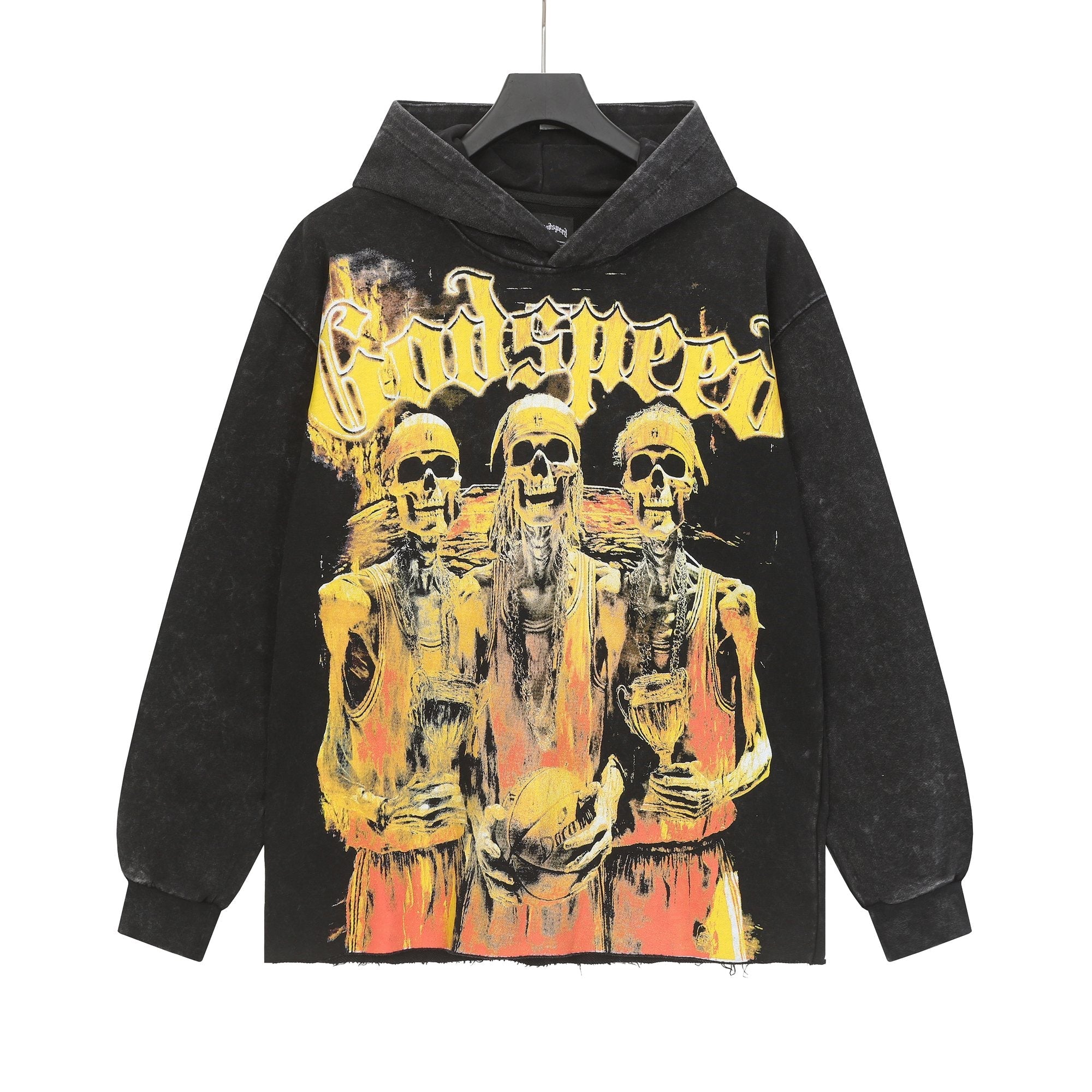 Godspeed Fortis Fortuna Adiuvat Skull Graphic Hoodie — hero