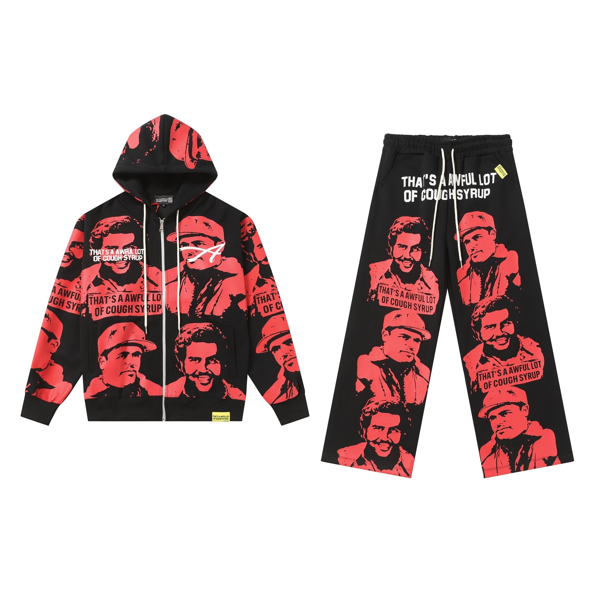 THAT'S A AWFUL LOT OF COUGH SYRUP Star Graphic Zip Hoodie & Pants Matching Set — hero