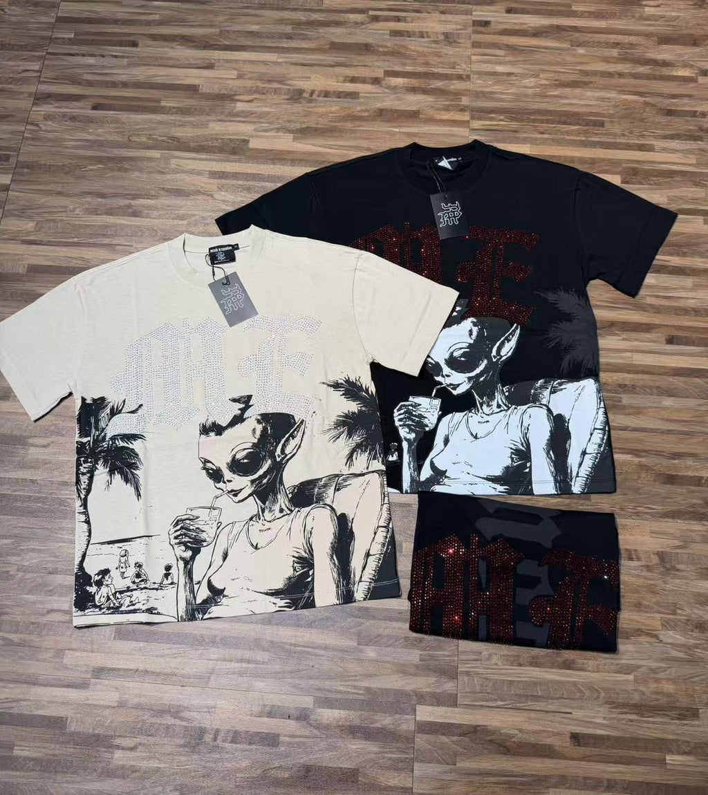 MIXED EMOTION Godspeed Rhinestone Graphic T-Shirt — context
