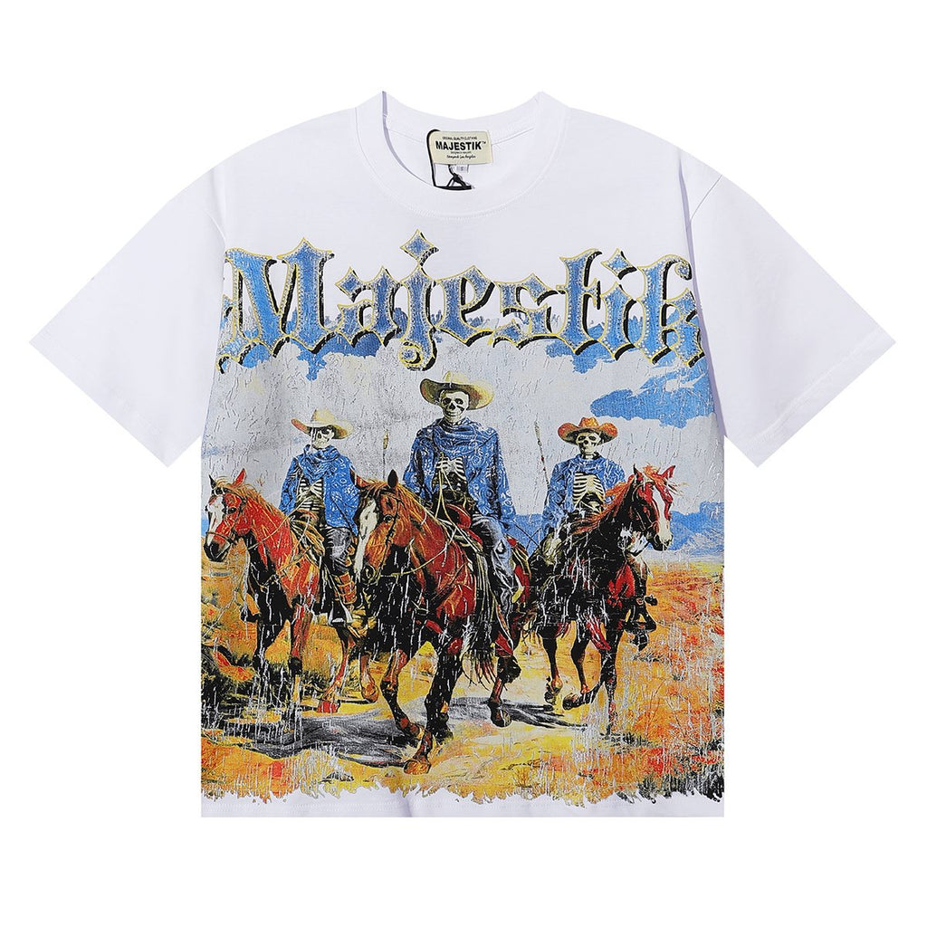 MAJESTIK Western Horse Skeleton Graphic T-Shirt — hero