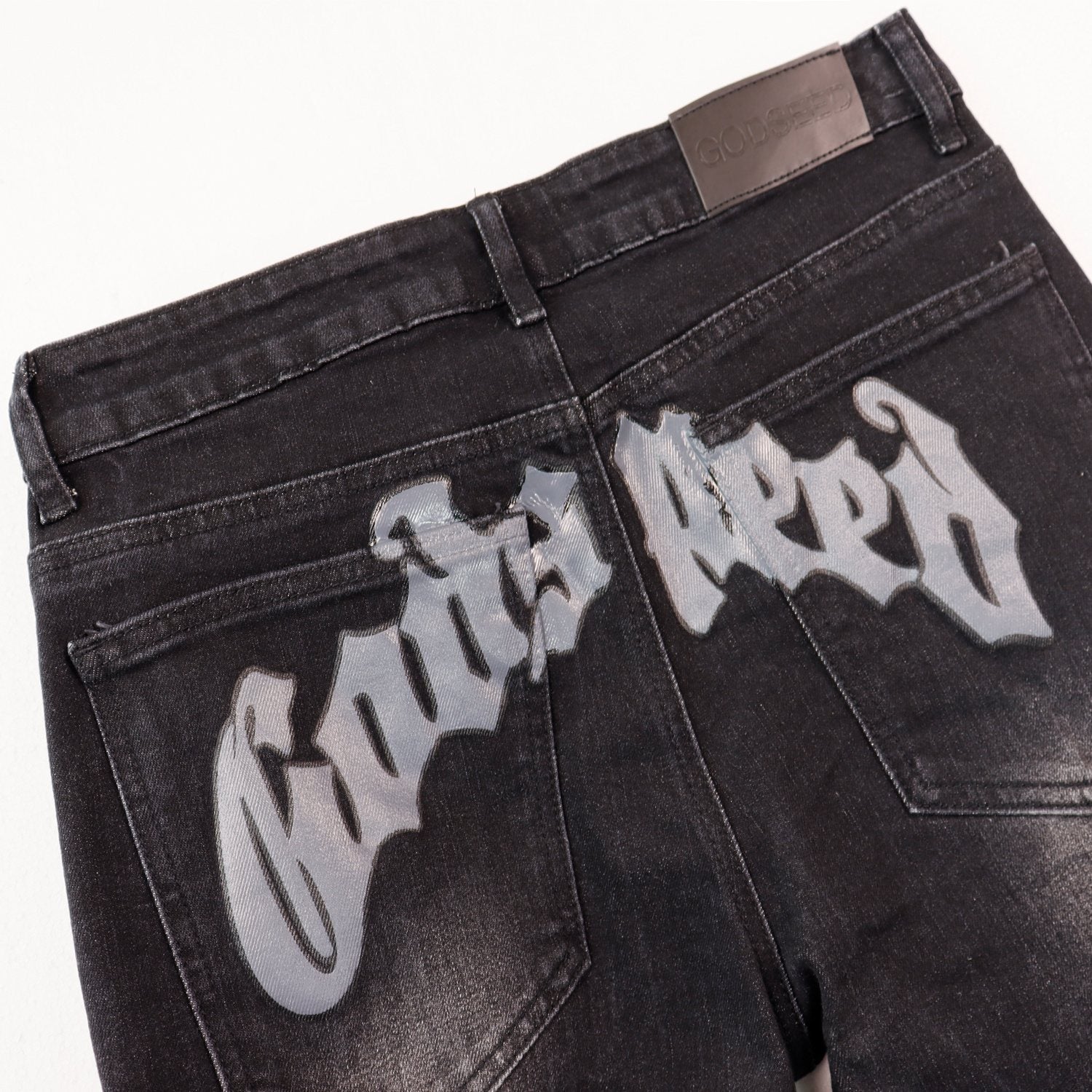 Godspeed Washed Distressed Jeans — detail