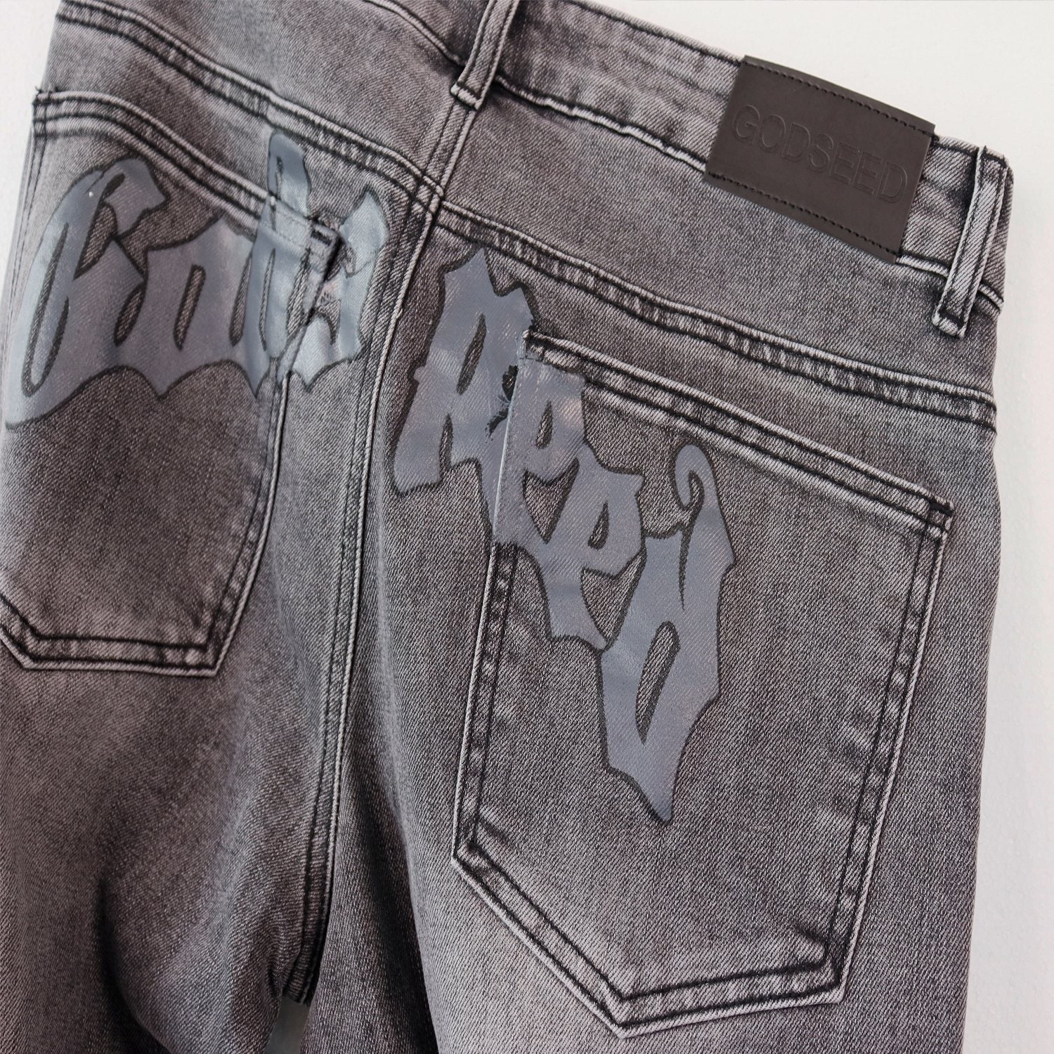Godspeed Washed Distressed Jeans — detail