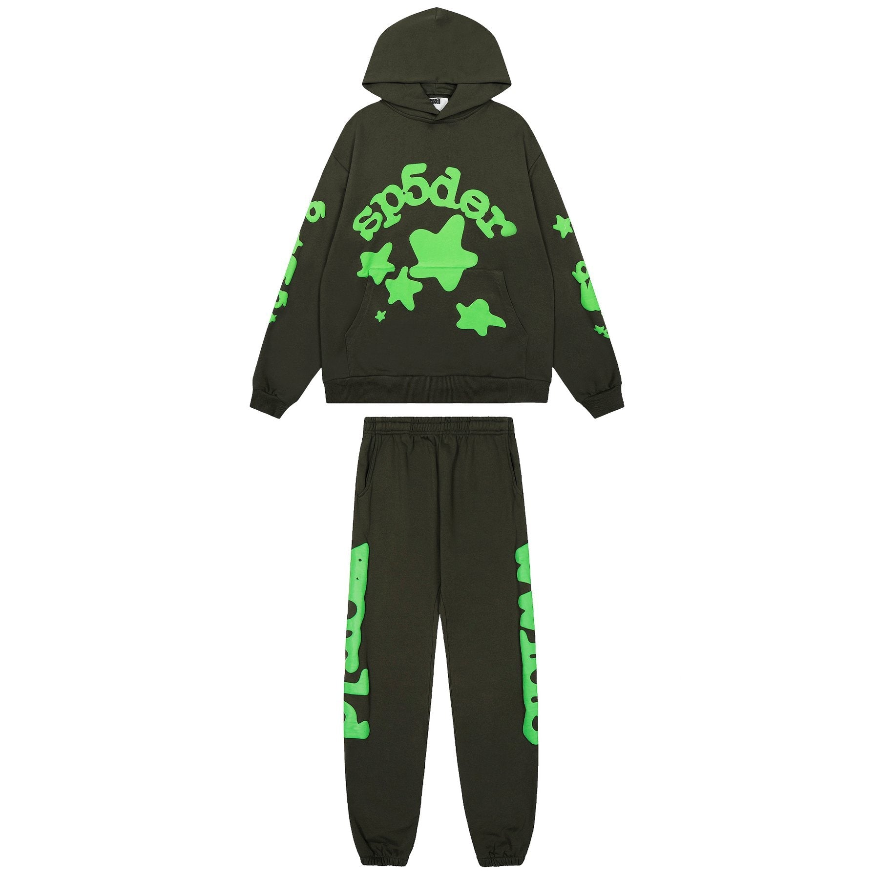 Sp5der Graphic Hoodie & Jogger Matching Set — front