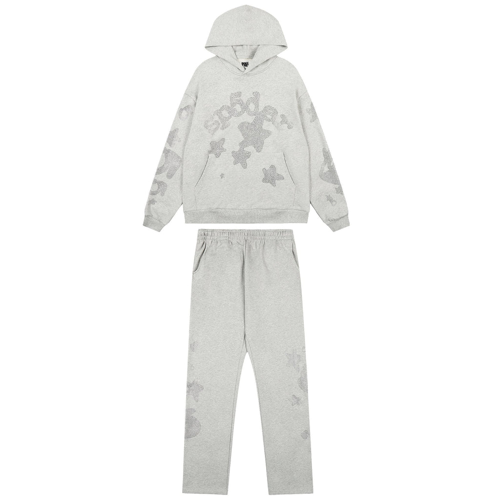 Sp5der Rhinestone Star Hoodie & Sweatpants Matching Set — hero