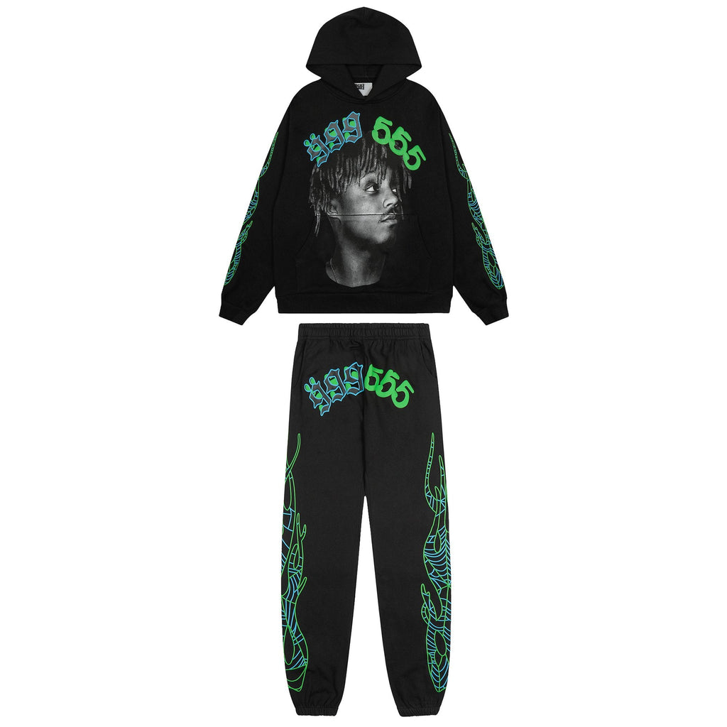 Sp5der Portrait Graphic Hoodie & Jogger Matching Set — hero