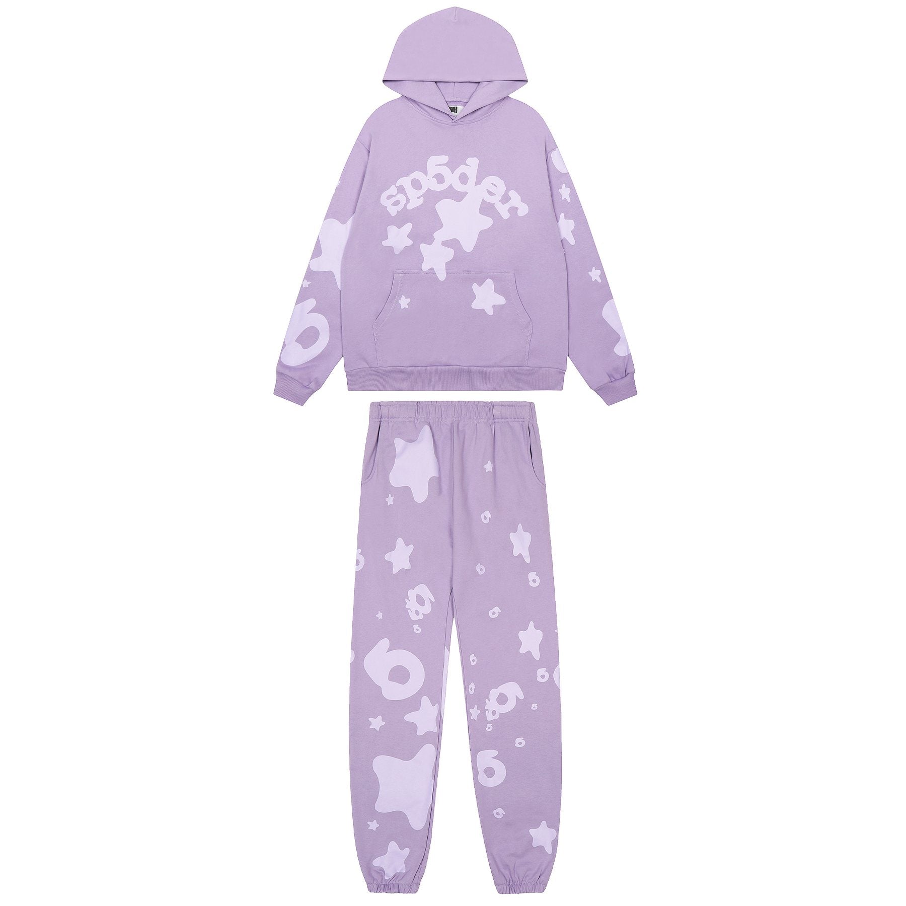 Sp5der Star Graphic Hoodie & Jogger Matching Set — front
