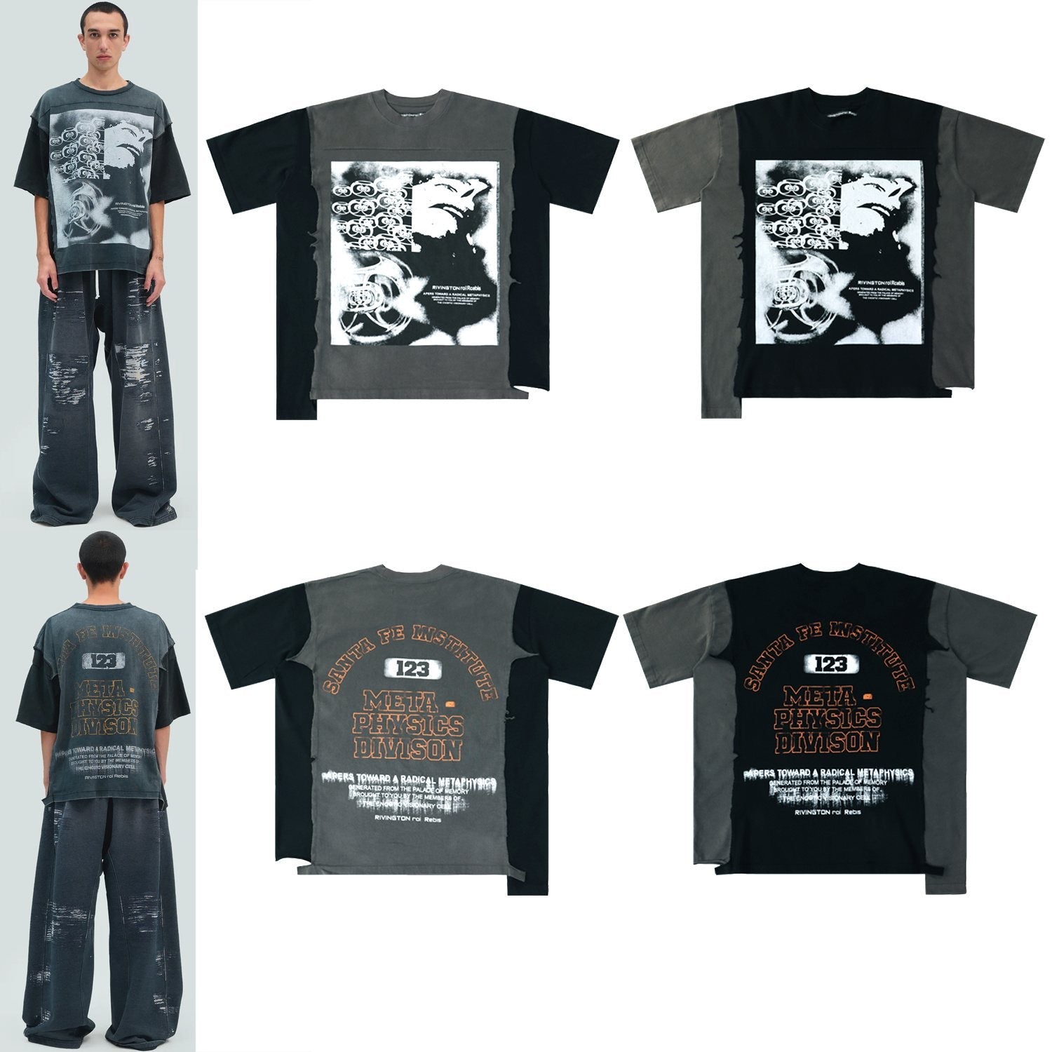 RRR123 CVA Colorblock Graphic T-Shirt — context