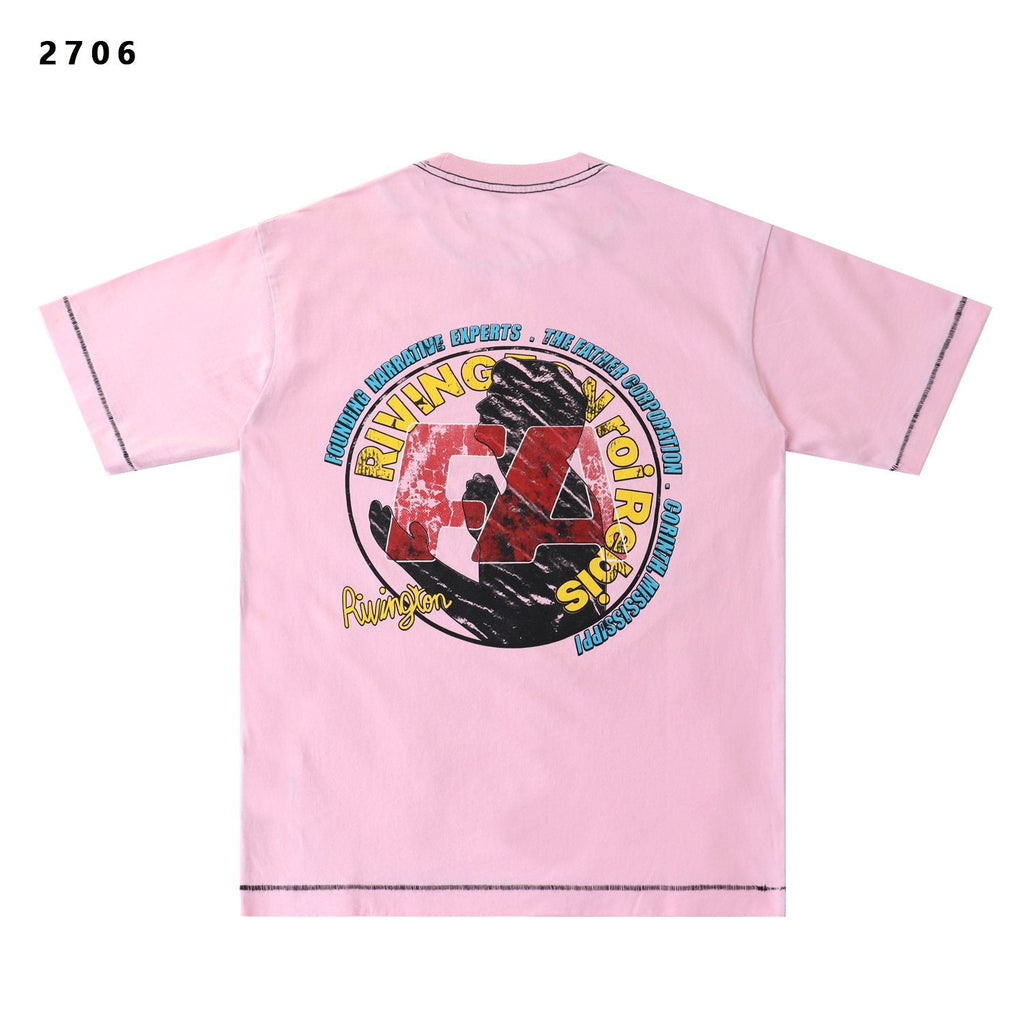 RRR123 CVA Washed Pink Graphic T-Shirt — back