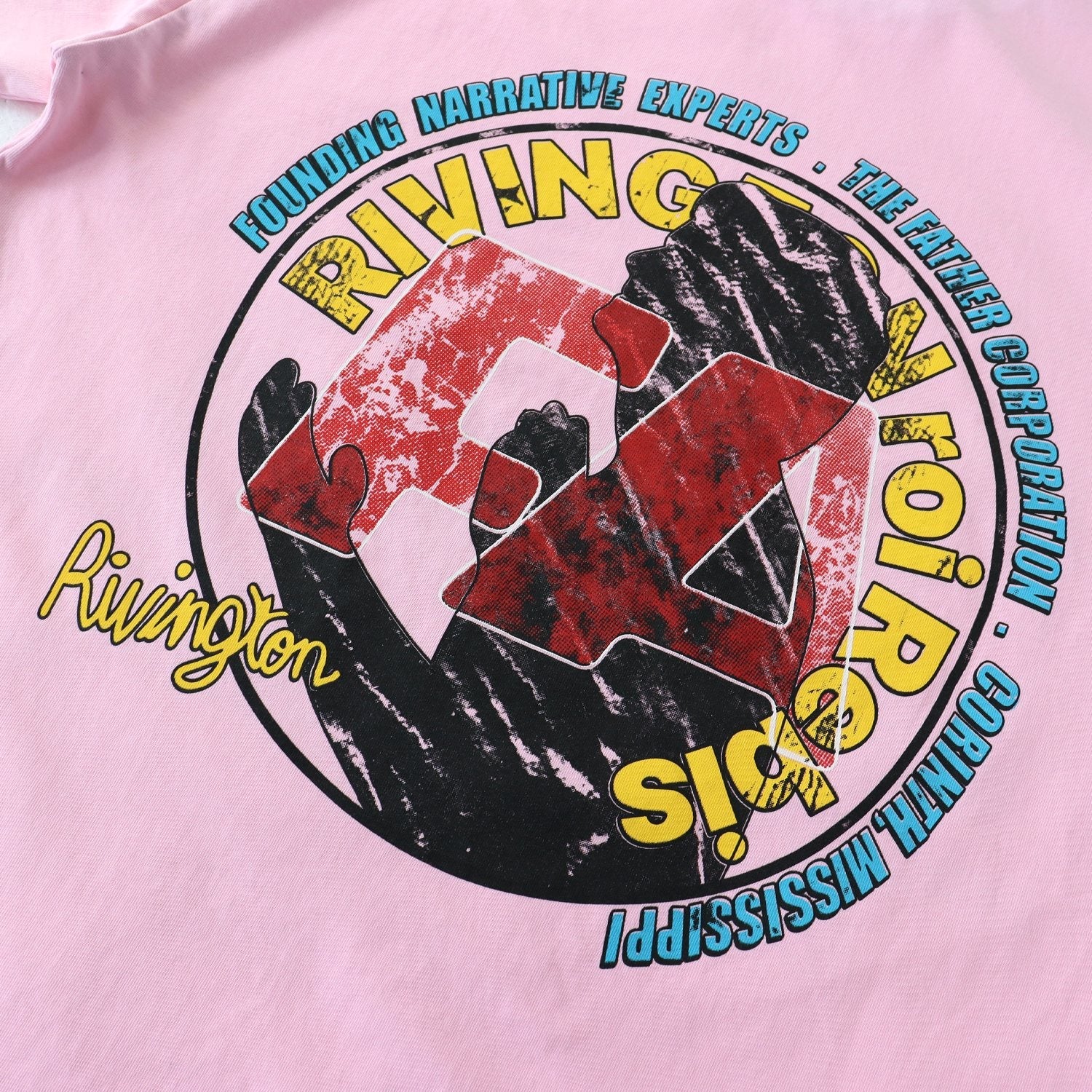 RRR123 CVA Washed Pink Graphic T-Shirt — detail