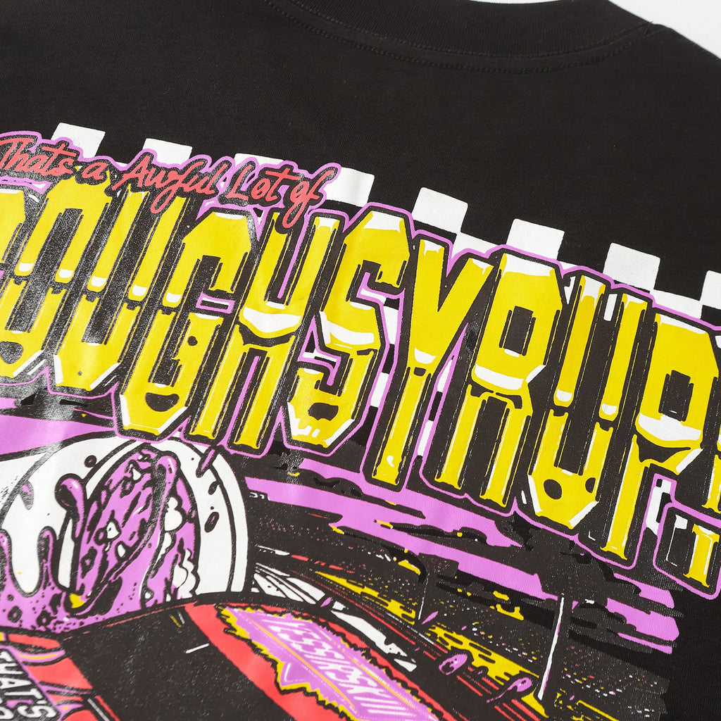 THAT'S A AWFUL LOT OF COUGH SYRUP Racing Graphic Short-Sleeve T-Shirt — detail