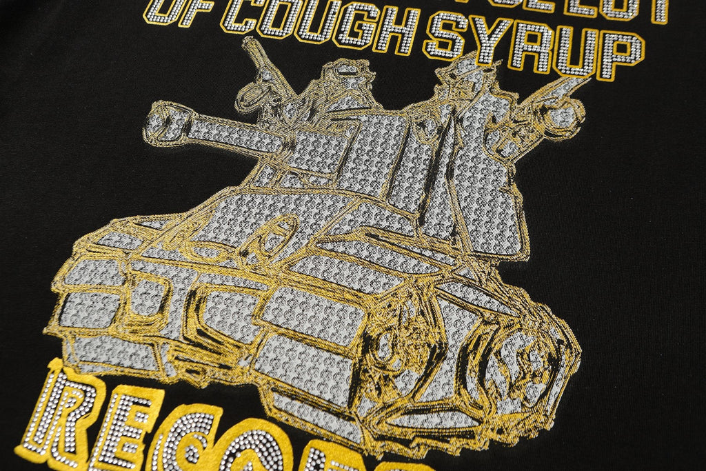 THAT'S A AWFUL LOT OF COUGH SYRUP Rhinestone Graphic Short-Sleeve T-Shirt — detail