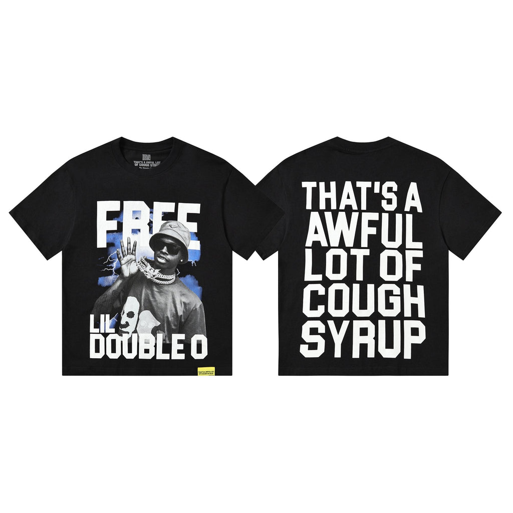 THAT'S A AWFUL LOT OF COUGH SYRUP White & Blue Graphic T-Shirt — hero