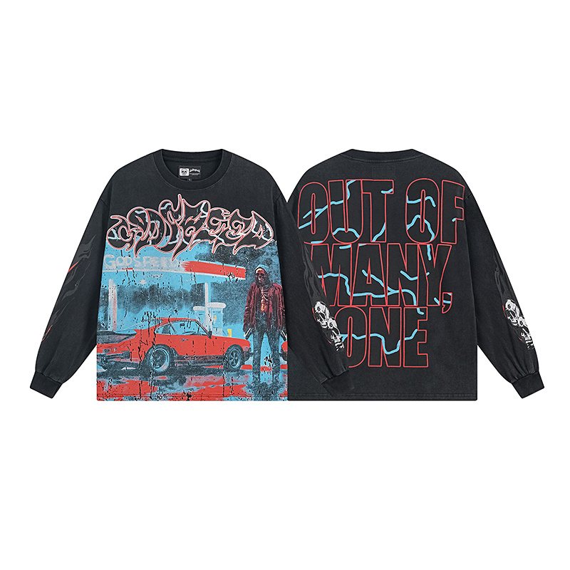 Godspeed Out of Many One Washed Long-Sleeve T-Shirt — front