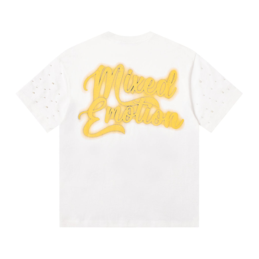 MIXED EMOTION Angel Graphic Pearl-Sleeve T-Shirt — back