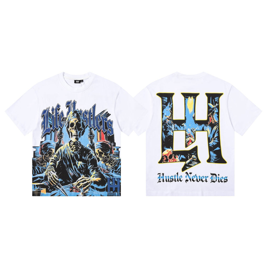 Life Hustlere Skeleton Graphic Short-Sleeve T-Shirt — front
