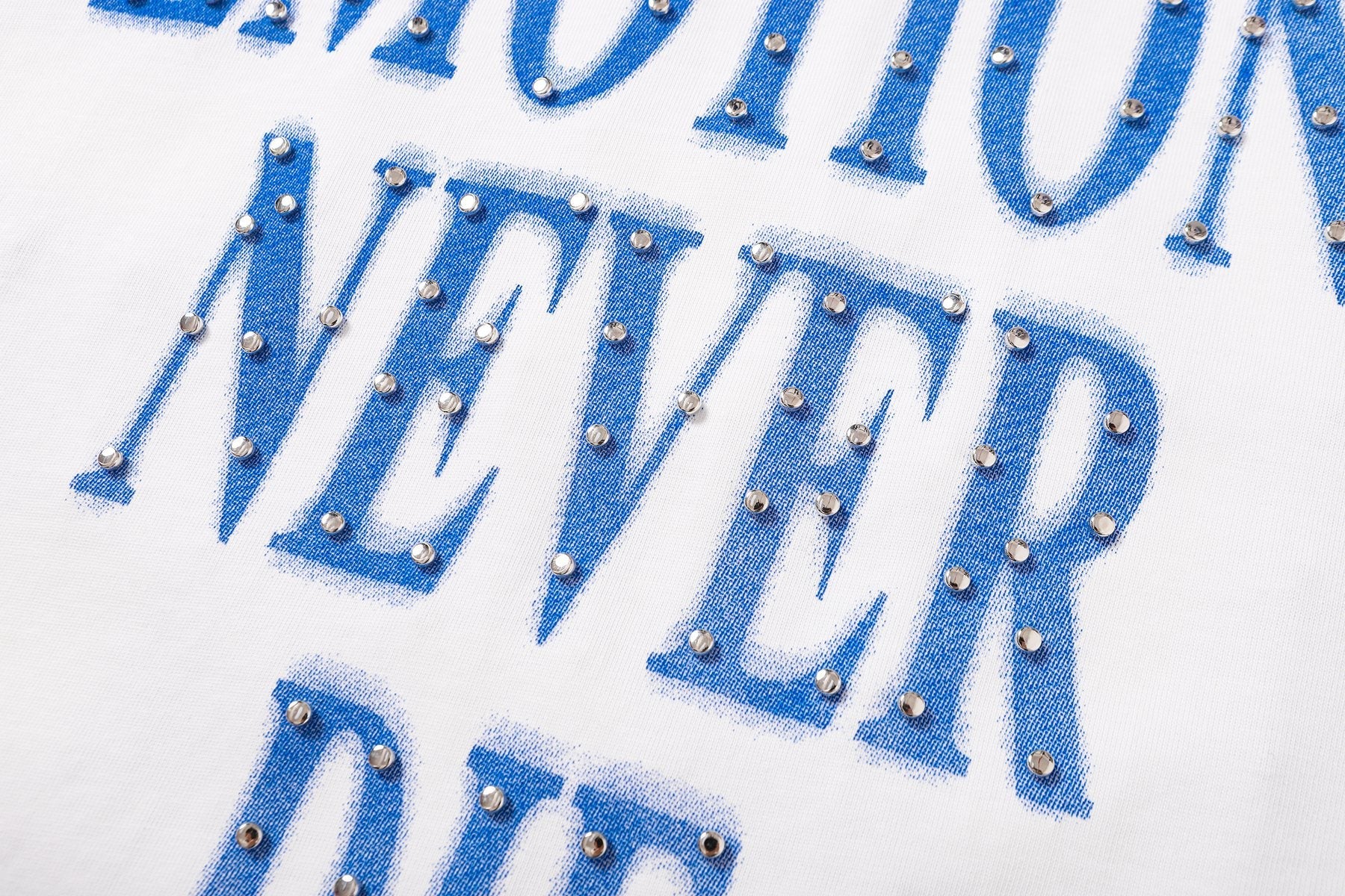 MIXED EMOTION Never Die Graphic Short-Sleeve T-Shirt — detail