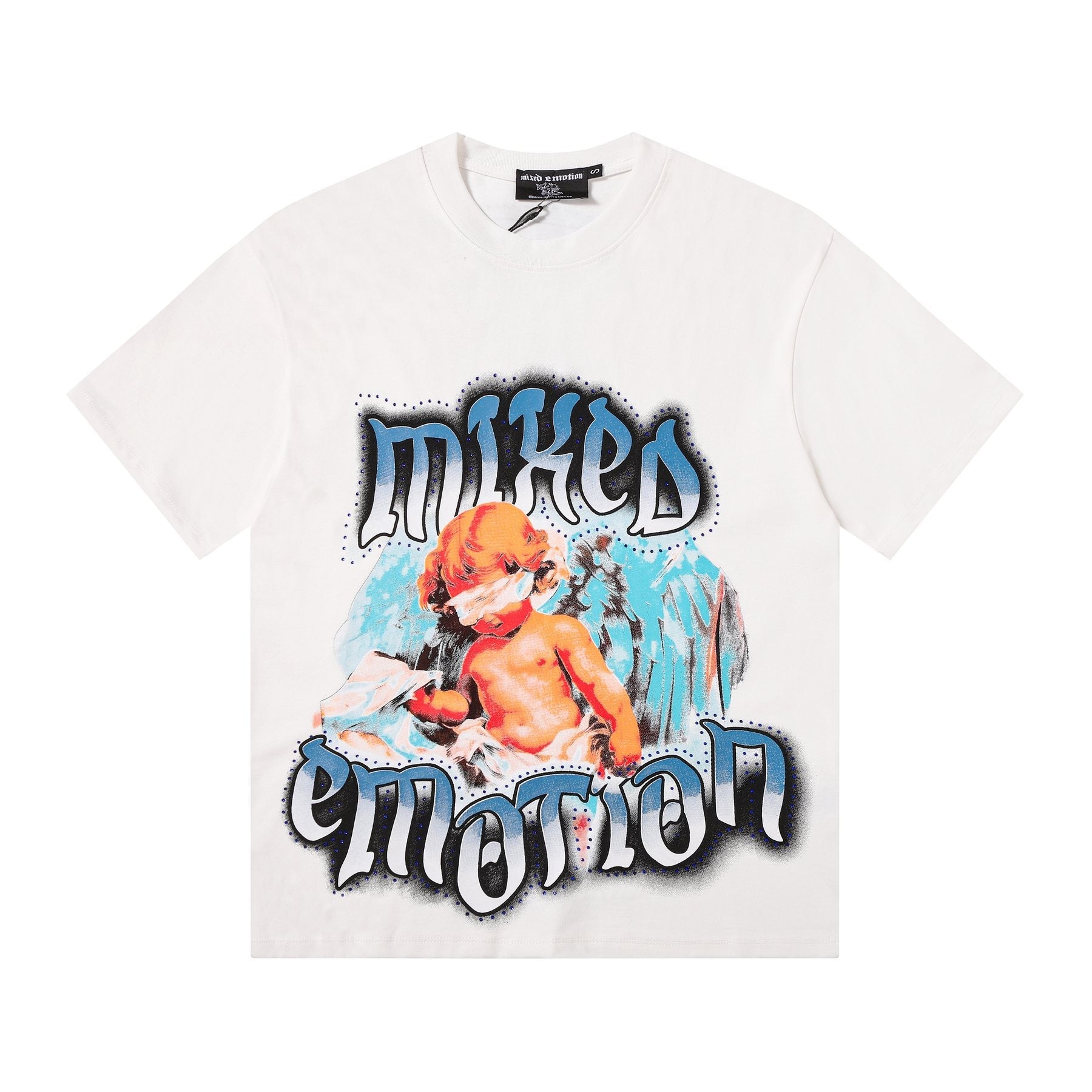 MIXED EMOTION Angel Back Graphic T-Shirt — front