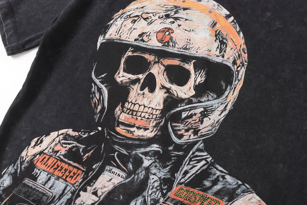 Godspeed Distressed Rhinestone Graphic T-Shirt — detail