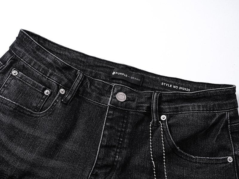 Purple Brand Black Distressed Bootcut Jeans — detail